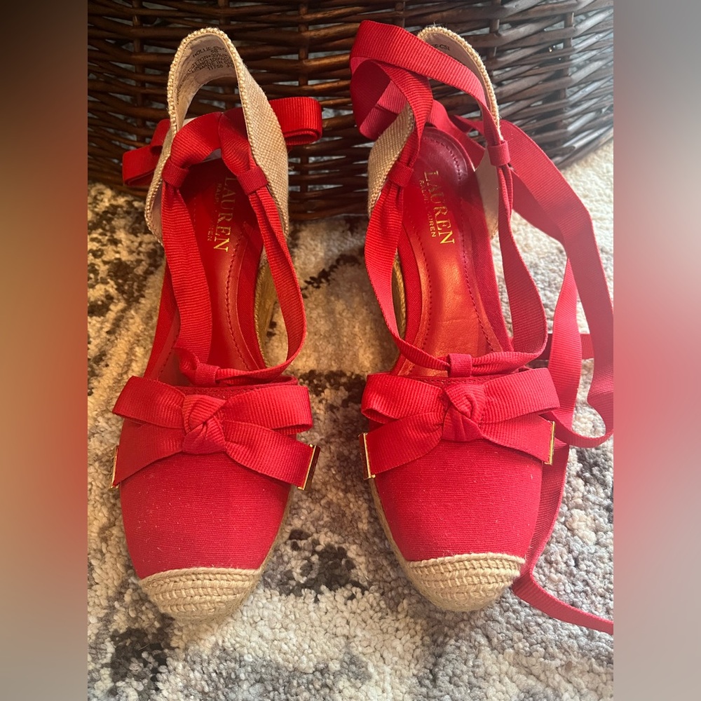 Brand New Ralph Lauren Hollie Espadrille Wedge Sandal